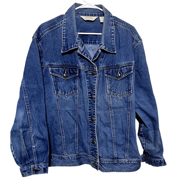 St. John's Bay Jackets & Blazers - Vintage St Johns Bay Jacket Womens 24W Plus Blue Denim Jean 90s